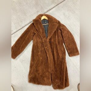 Urban Outfitters Brown Long Teddy Jacket